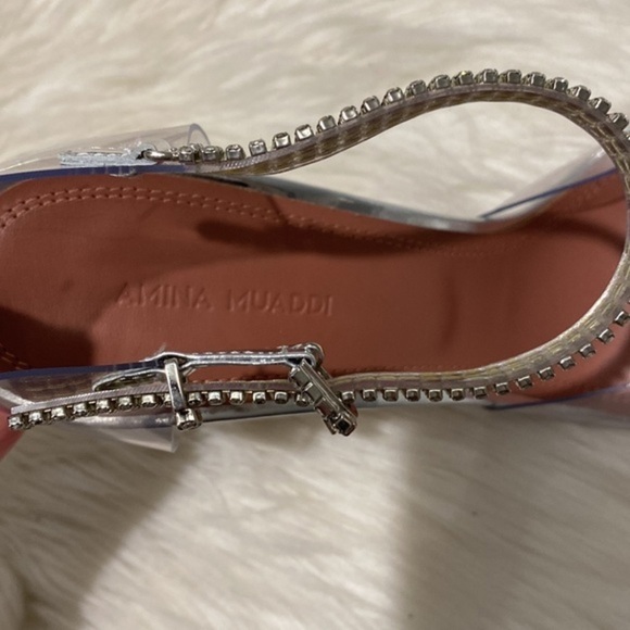 New Amina Muaddi Ursina Crystal pointed toe‎ clear pump size 40EU - Picture 11 of 15